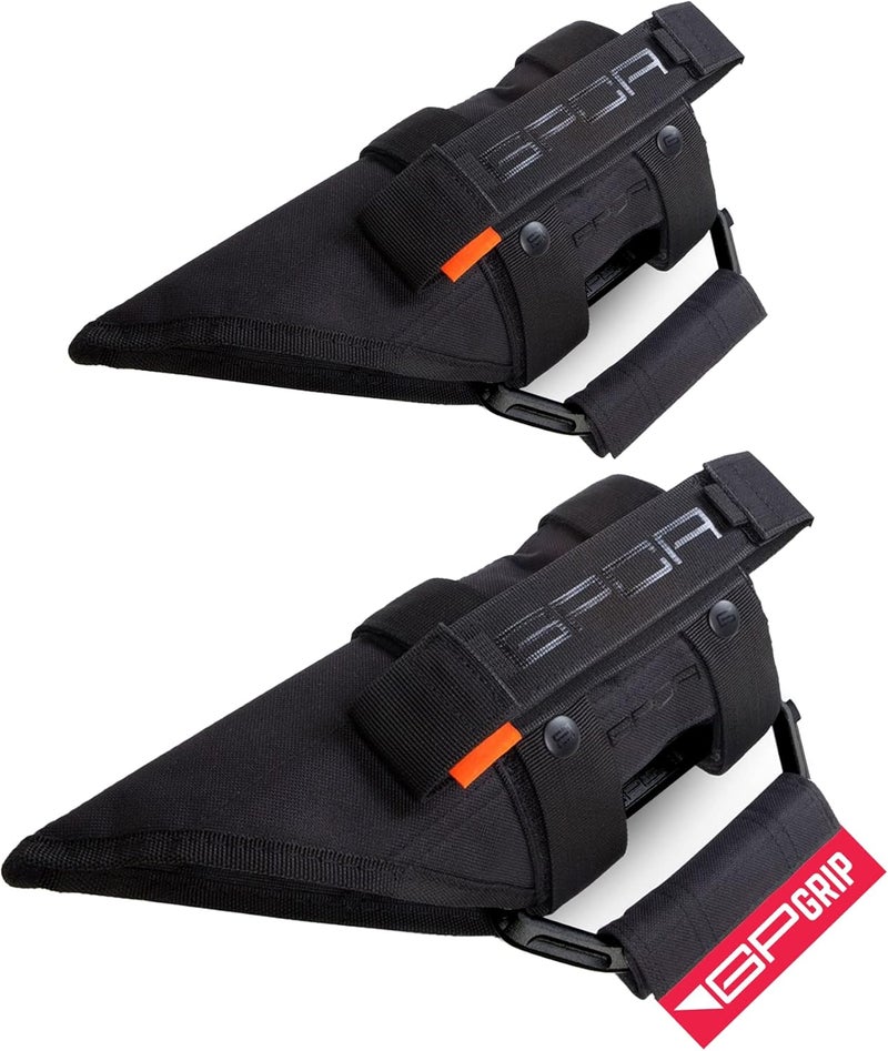 GPCA Metal Grab Handles for Jeep Wrangler 4xe, JL, JT, JK, Sport, Sahara, Rubicon and Gladiator 4DR/2DR 2007-2023 GP Grip PRO, Foldable Patented, 2 Packs, Jet Black - Image 1