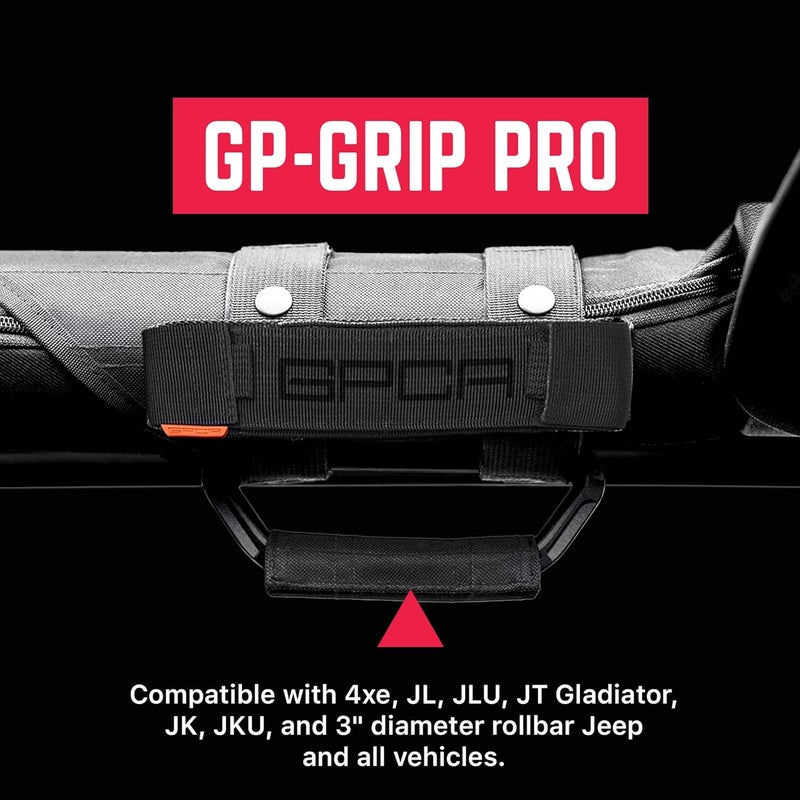 GPCA Metal Grab Handles for Jeep Wrangler 4xe, JL, JT, JK, Sport, Sahara, Rubicon and Gladiator 4DR/2DR 2007-2023 GP Grip PRO, Foldable Patented, 2 Packs, Jet Black - Image 2