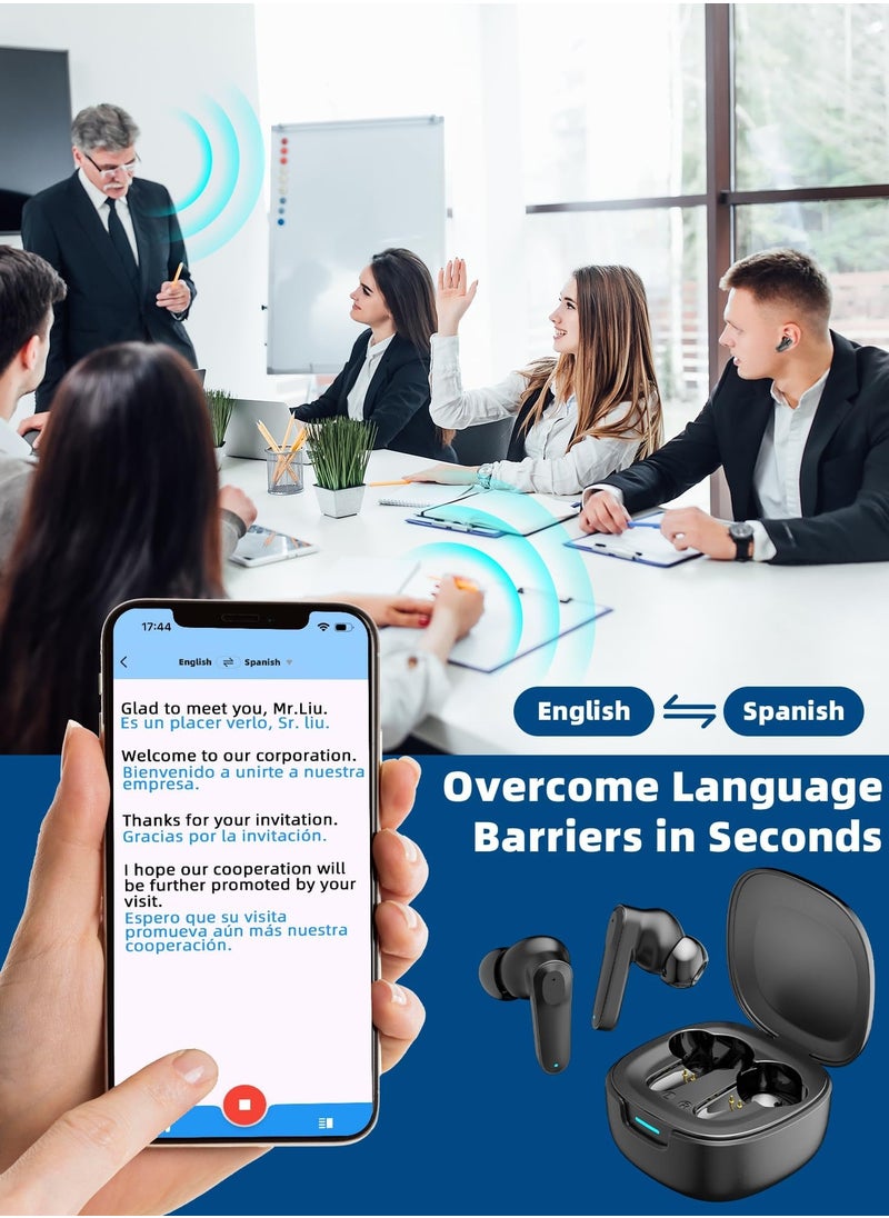 NajmStyle Audifonos Traductores - Translation Earbuds Audífonos Traductores en Tiempo Real with 144 Languages & Accents Online, Translator Earbuds with APP Support Music and Calling  - Image 5