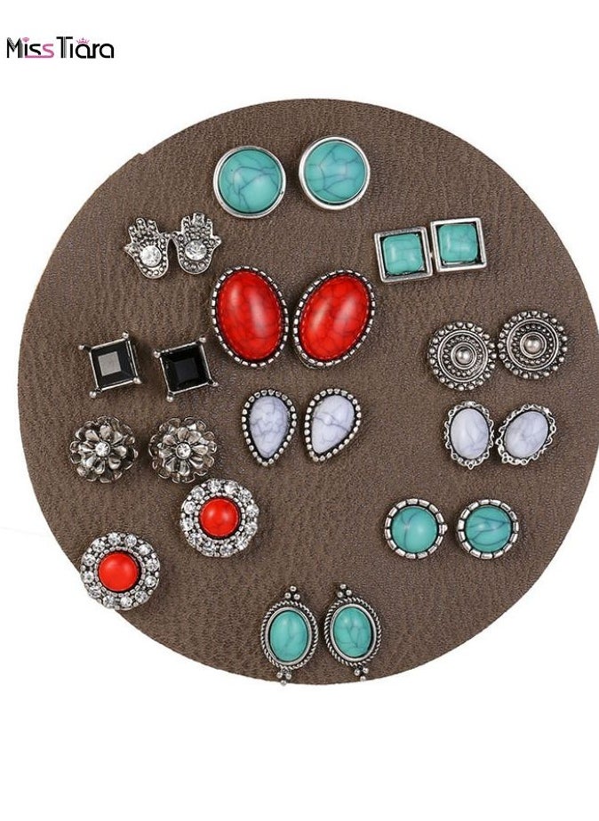 MissTiara 12 Pairs Earrings for Women Hypoallergenic Fashion Earrings for Girls Flower Pearl Earring For Girls And Women  - Image 1