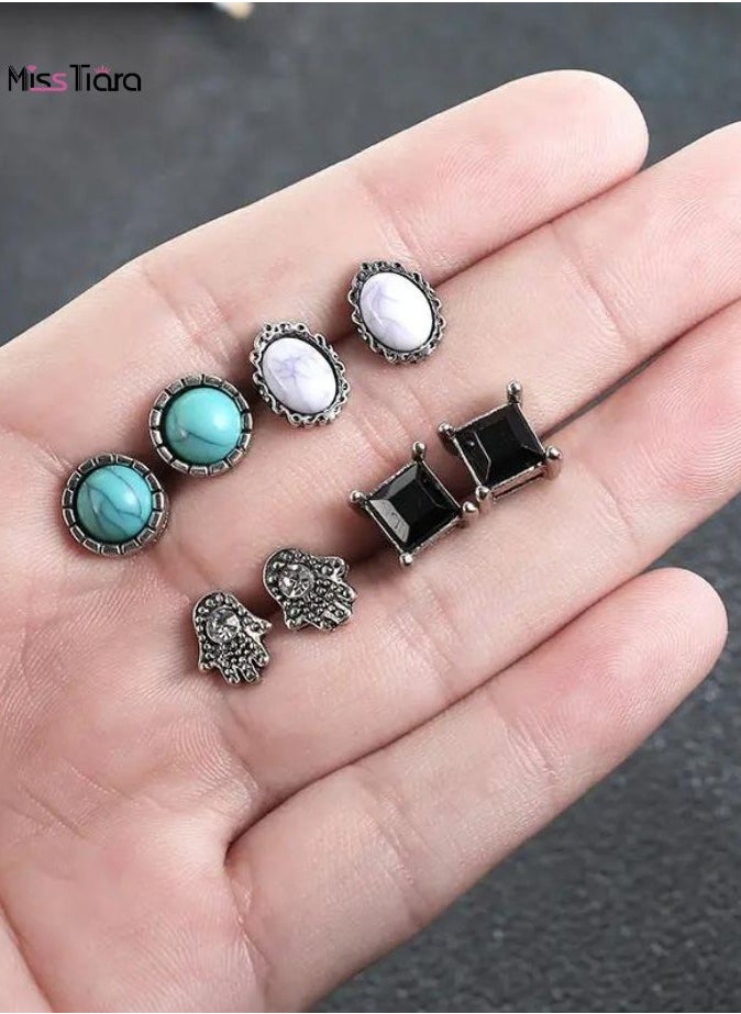 MissTiara 12 Pairs Earrings for Women Hypoallergenic Fashion Earrings for Girls Flower Pearl Earring For Girls And Women  - Image 5