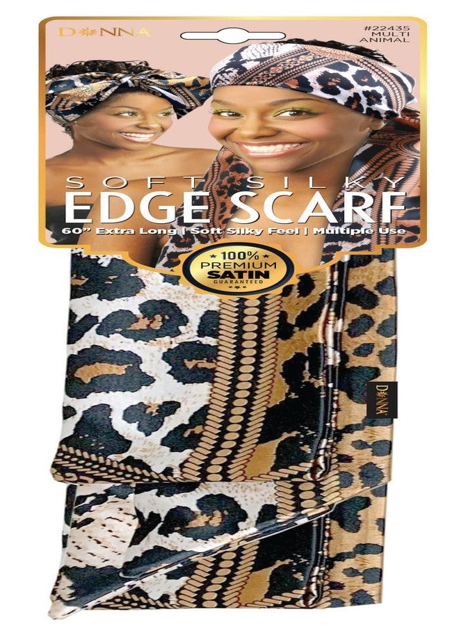 DONNA Soft Silky Edge Scarf, 60" Extra Long Multible Use Headband MULTI ANIMAL Color