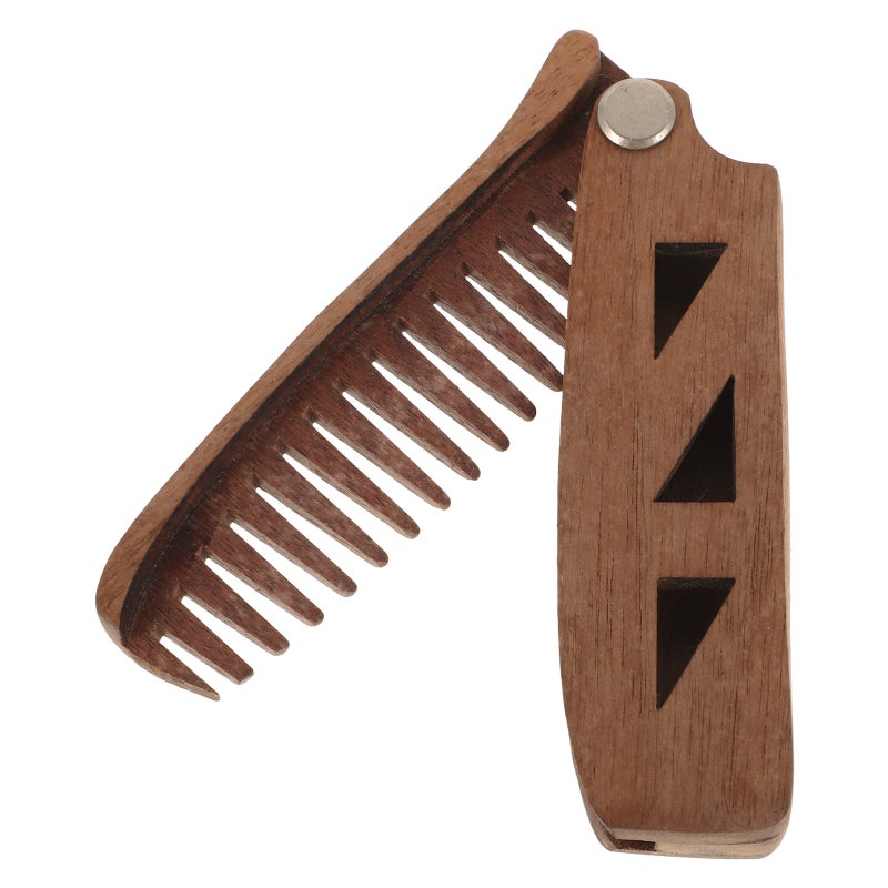 2pcs Portable Beard Comb Folding Wide Tooth Comb With Pu Protective Case Men'S Beard Mustache Grooming Comb For Men Women - Image 4