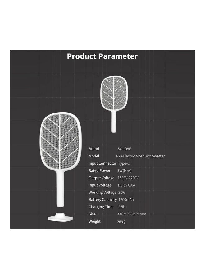 NIBEMINENT Mosquito Killer Electric Fly Swatter Black - Image 2