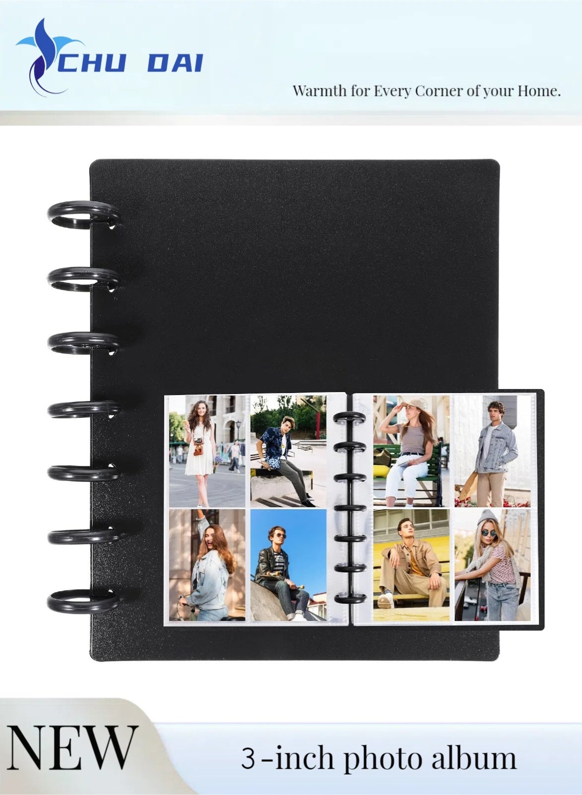 Mini Polaroid Photo Album 2x3 Inch 160 Pockets(320 Sheets) Photo Book for Fujifilm Instax Mini Camera DIY Collector with 20 Removal Inner Pages, Black