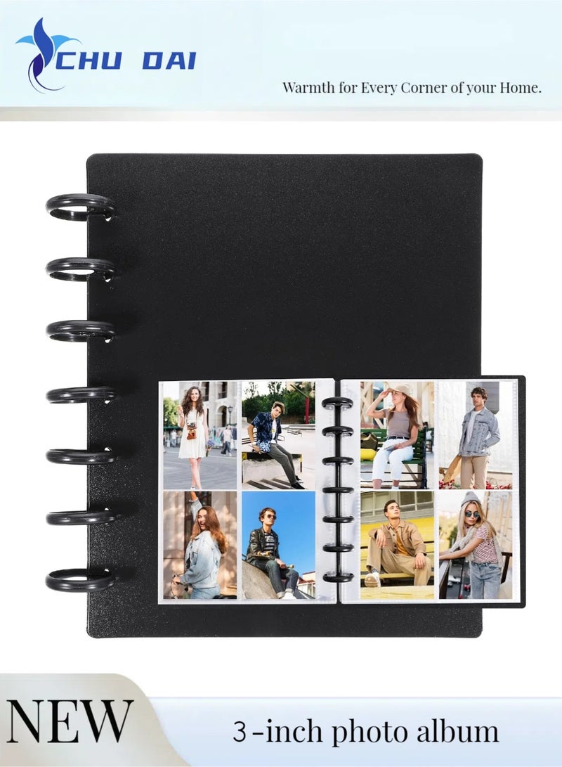CHU DAI Mini Polaroid Photo Album 2x3 Inch 160 Pockets(320 Sheets) Photo Book for Fujifilm Instax Mini Camera DIY Collector with 20 Removal Inner Pages, Black - Image 1