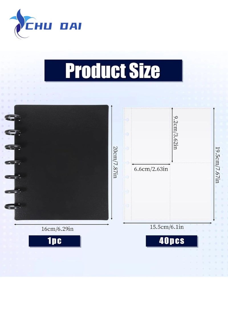 CHU DAI Mini Polaroid Photo Album 2x3 Inch 160 Pockets(320 Sheets) Photo Book for Fujifilm Instax Mini Camera DIY Collector with 20 Removal Inner Pages, Black - Image 2