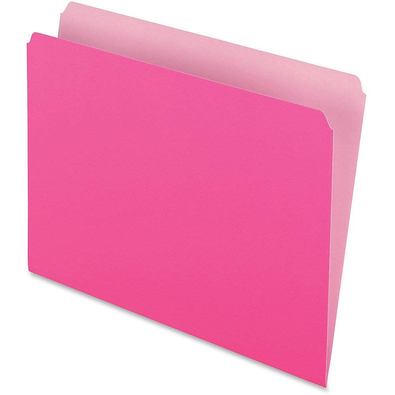Pendaflex 152PIN Colored File Folders, Straight Cut, Top Tab, Letter, Pink/Light Pink, Box of 100 - Image 3