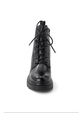 Tchibo Women Leather Lace Up Boots, Black  - Image 3