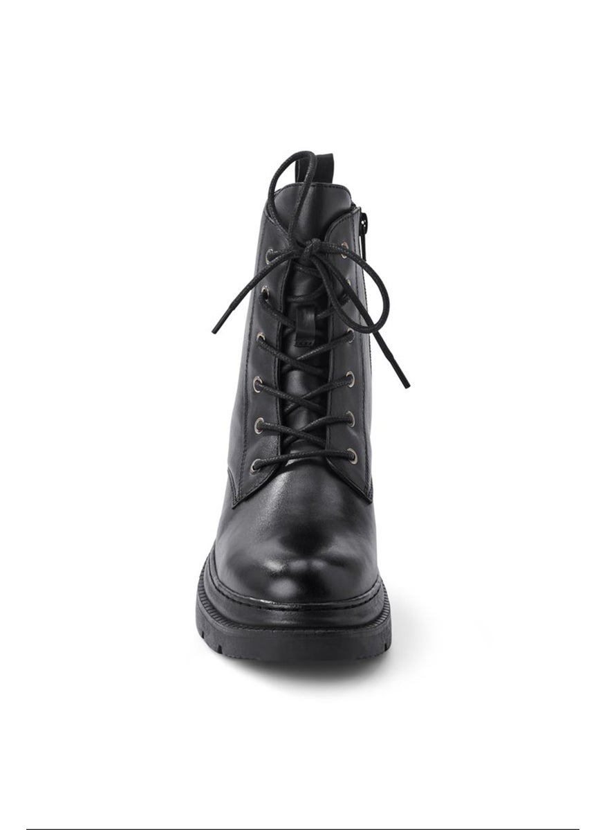 Tchibo Women Leather Lace Up Boots, Black  - Image 3