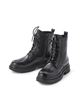 Tchibo Women Leather Lace Up Boots, Black  - Image 2