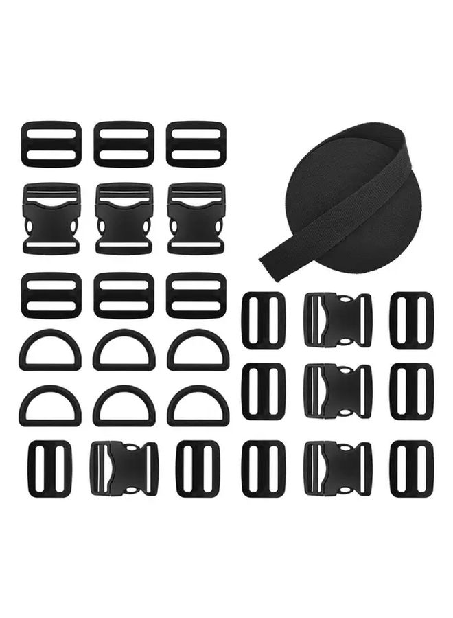 38mm Canvas Strap Set With 12 Sliding Clips 6 Buckles 6 D Rings For DIY Craft Sewing Repair - Image 1