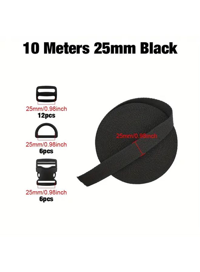 38mm Canvas Strap Set With 12 Sliding Clips 6 Buckles 6 D Rings For DIY Craft Sewing Repair - Image 5