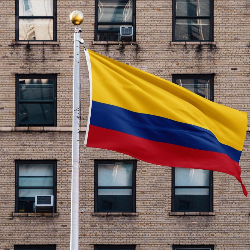 ASUNO Colombia Flag 3×5 Feet Polyester Colombian National Banner with 2 Brass Grommets Double Side Vivid Color Fade Resistant for Outside Garden Lawn Patio - Image 4