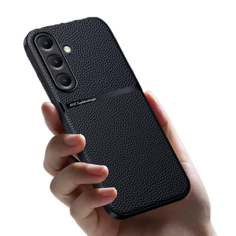 Leather Texture MagSafe Case for Samsung Galaxy S22 Ultra with Drop Protection and Anti-Fingerprint plus Shockproof plus Strong Magnetic plus Anti-Slip Grip in Poplar Wood - Image 2
