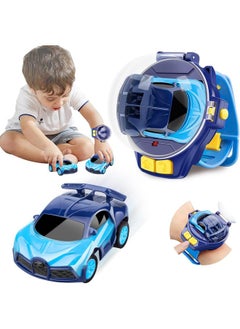 Brand Conquer Mini Remote Control Car Watch Toys, Easy Control Safe 98.4ft Remote Control Distance Cute Wrist Racing Car Watch Silicone Strap with Dust Cover for Outdoor (Bugatti Divo Blue)