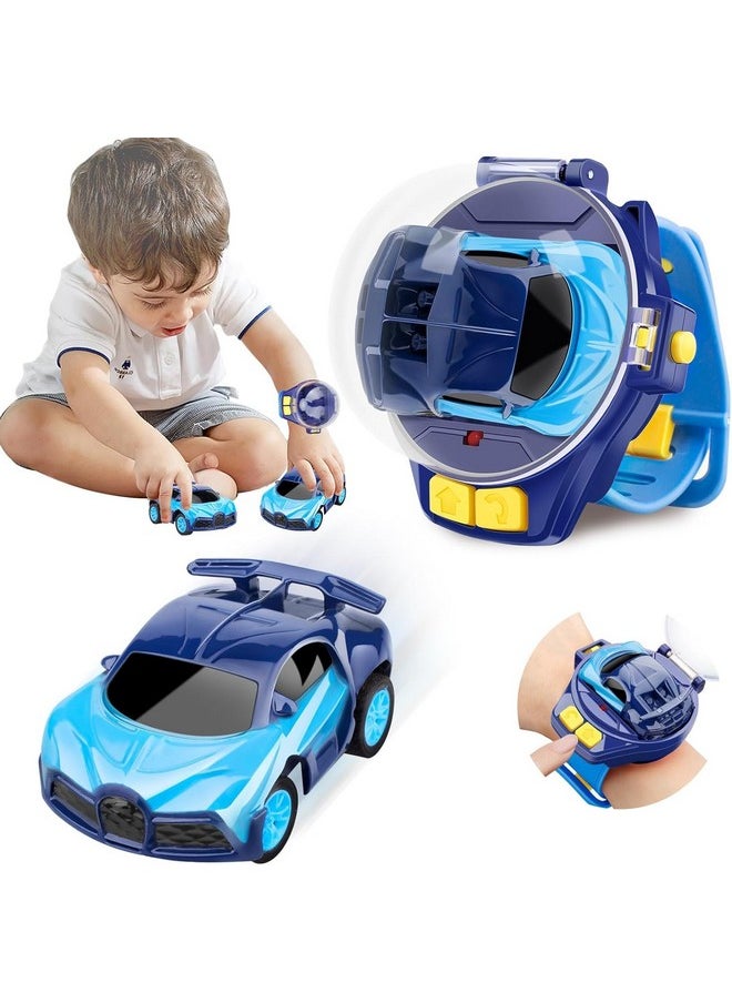 Brand Conquer - Brand Conquer Mini Remote Control Car Watch Toys, Easy Control Safe 98.4ft Remote Control Distance Cute Wrist Racing Car Watch Silicone Strap with Dust Cover for Outdoor (Bugatti Divo Blue) - Image 1