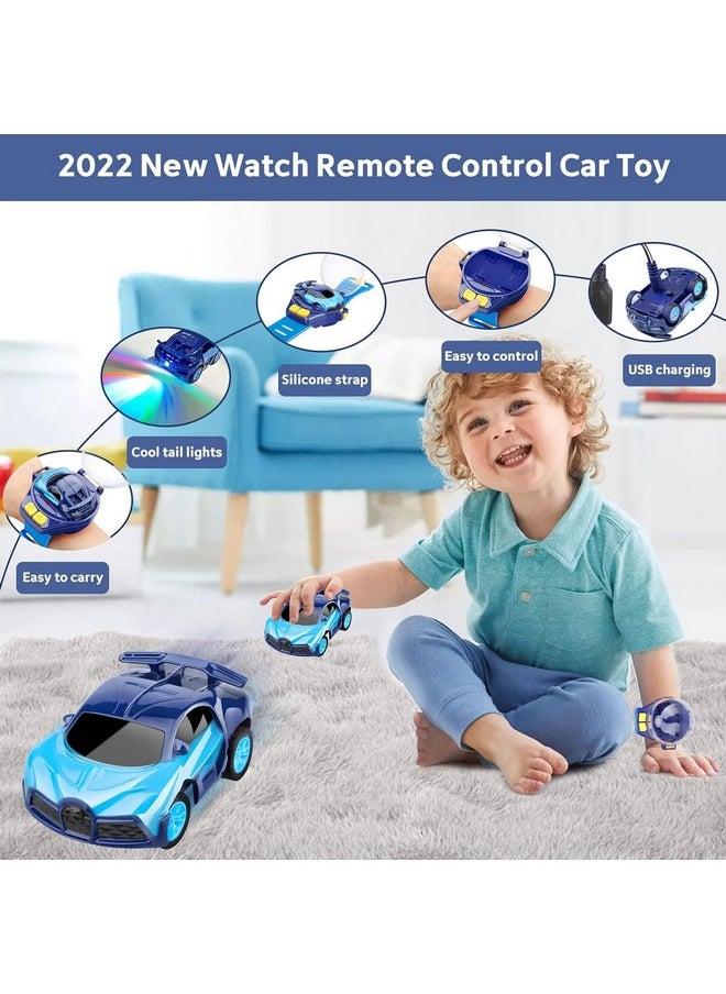 Brand Conquer - Brand Conquer Mini Remote Control Car Watch Toys, Easy Control Safe 98.4ft Remote Control Distance Cute Wrist Racing Car Watch Silicone Strap with Dust Cover for Outdoor (Bugatti Divo Blue) - Image 1