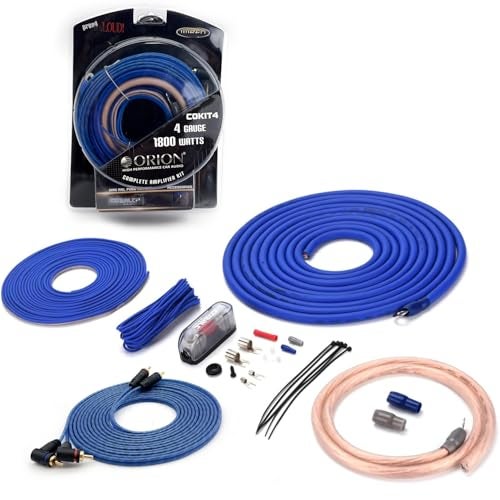 Orion طقم أسلاك مضخم الصوت ORION Cobalt COKIT4 الكامل | سلك 4 قياس، 1800 واط، طقم أسلاك مضخم الصوت عالي التيار، كابلات تركيب DIY، يشمل حامل الفيوز، سلك مكبر الصوت، كابل RCA - Image 1