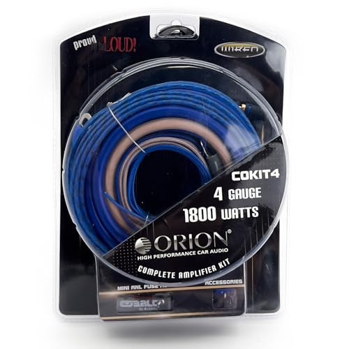 Orion طقم أسلاك مضخم الصوت ORION Cobalt COKIT4 الكامل | سلك 4 قياس، 1800 واط، طقم أسلاك مضخم الصوت عالي التيار، كابلات تركيب DIY، يشمل حامل الفيوز، سلك مكبر الصوت، كابل RCA - Image 3