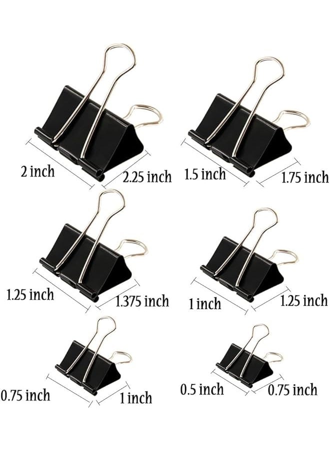 130 Pcs Black Binder Clips Paper Clamps Paper Binder Clips 6 Assorted Sizes Metal Black Binder Clips Ideal For Office Home And School Supplies - pzsku/Z03407E6E15A489C0C9D6Z/45/_/1740917318/964c9b5d-0464-42a5-be72-f63c721d0b4f