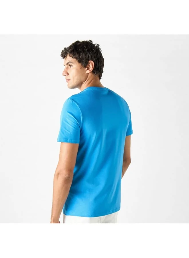 SP Characters Varsity Print Crew Neck T-shirt with Short Sleeves