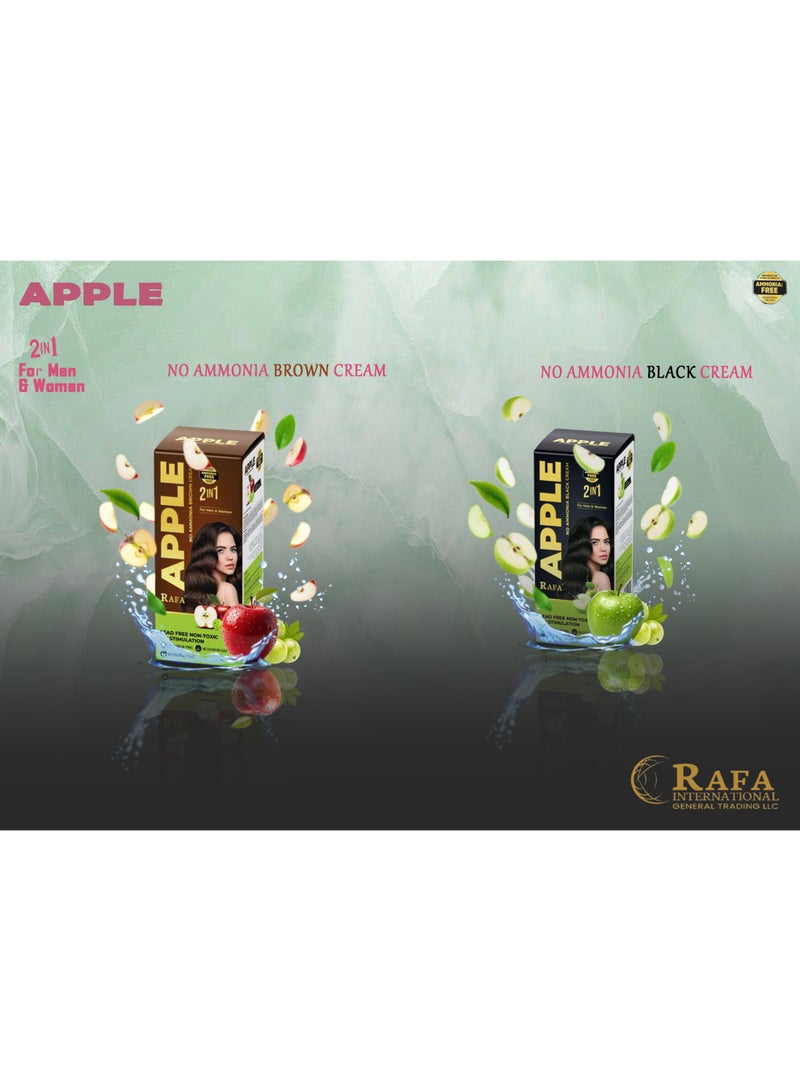 رفا بيوتي كريم رافا آبل 2 في 1 لتلوين الشعر بني بدون أمونيا، 500 مل + 500 مل، للرجال والنساء - Image 2