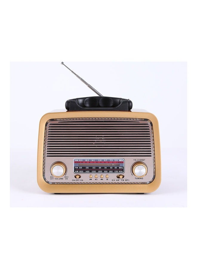 PRIMO PLUS Portable radio FM - AM - SW Gold/Brown/Black Bluetooth Portable Audio TF Card USB Flash disk Aux playback - Image 5