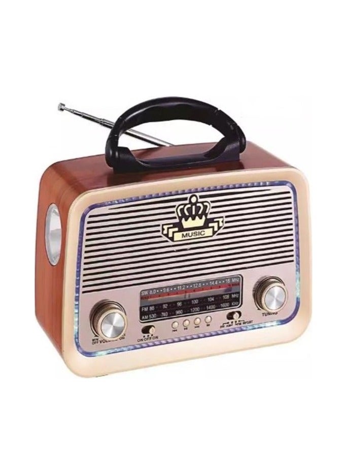 PRIMO PLUS Portable radio FM - AM - SW Gold/Brown/Black Bluetooth Portable Audio TF Card USB Flash disk Aux playback - Image 1