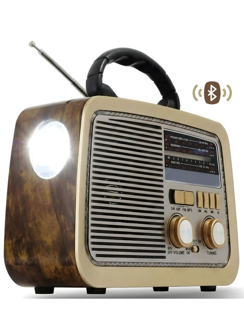 PRIMO PLUS Portable radio FM - AM - SW Gold/Brown/Black Bluetooth Portable Audio TF Card USB Flash disk Aux playback - Image 1