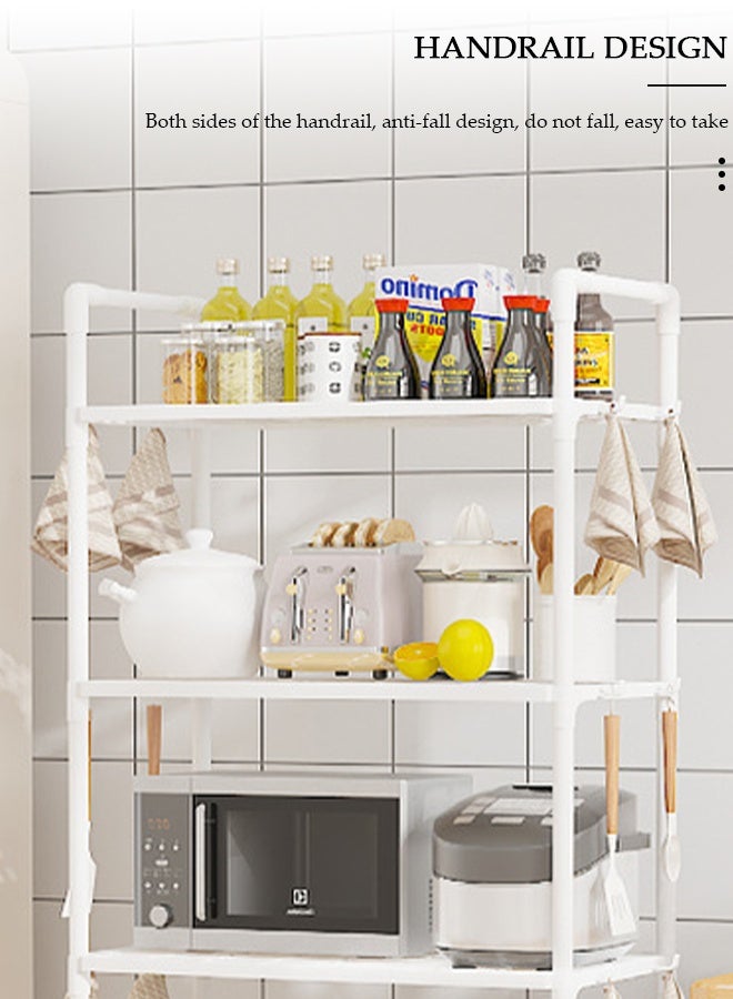 DUNISO 4-Tier Kitchen Storage Rack, Shelving with Side Hooks, Storage Organizer Shelves for Appliances Shelving Unit, Multifunctional Storage Rack Stand for Kitchen, Closet, Bathroom, Laundry - Image 3