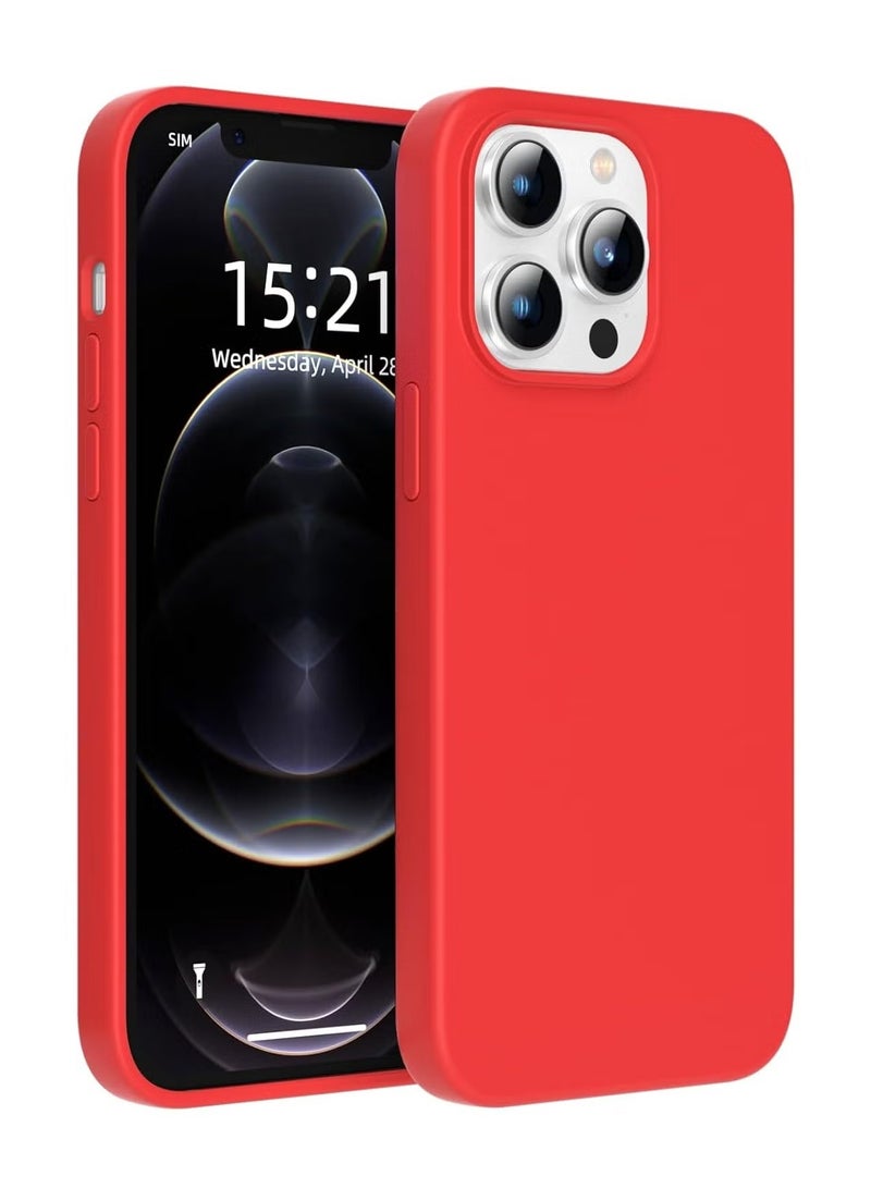 DUSALA iPhone 12 Pro Max Case, Liquid Silicone Phone Case for iPhone 12 Pro Max 6.7 Inch, Colorful Silky-Soft Protective Cover (Red) - Image 1