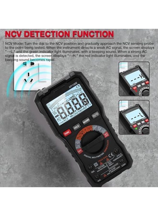 Digital Multimeter Tester Kit 20000 Counts ABS Material Auto Range with Flashlight Backlight LCD - Image 4
