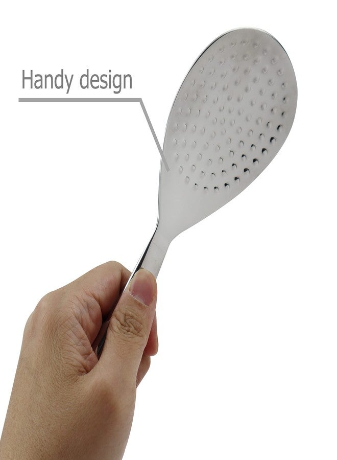 EIKS Stainless Steel Rice Paddle Spoon Spatula Non Stick for Rice Mashed Potato Salads, Apply for Kitchen Home Restaurant Serving - 8-inch Long - Image 4