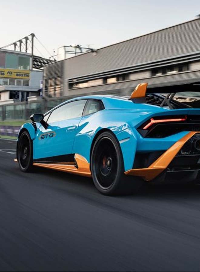 D-Power Lamborghini STO  Blue| DieCast Replica, Ultimate Collector's Item, Super Cars | Toy Vehicles, Metal Toy Car Model  Pull Back Collection | Size  1:64, For Kids 3+ - Image 3