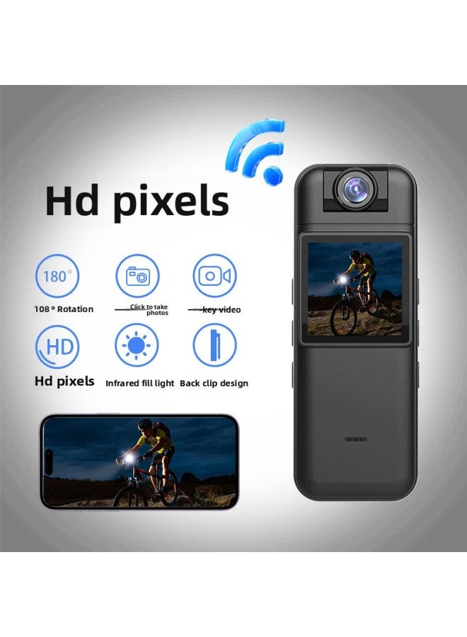 Outdoor Sports Video Camera Back Clip Hotspot Wifi Infrared HD Camera Long Endurance Law Enforcement Recorder-Color:64g Memory Card (recorder Not Included) - Image 1