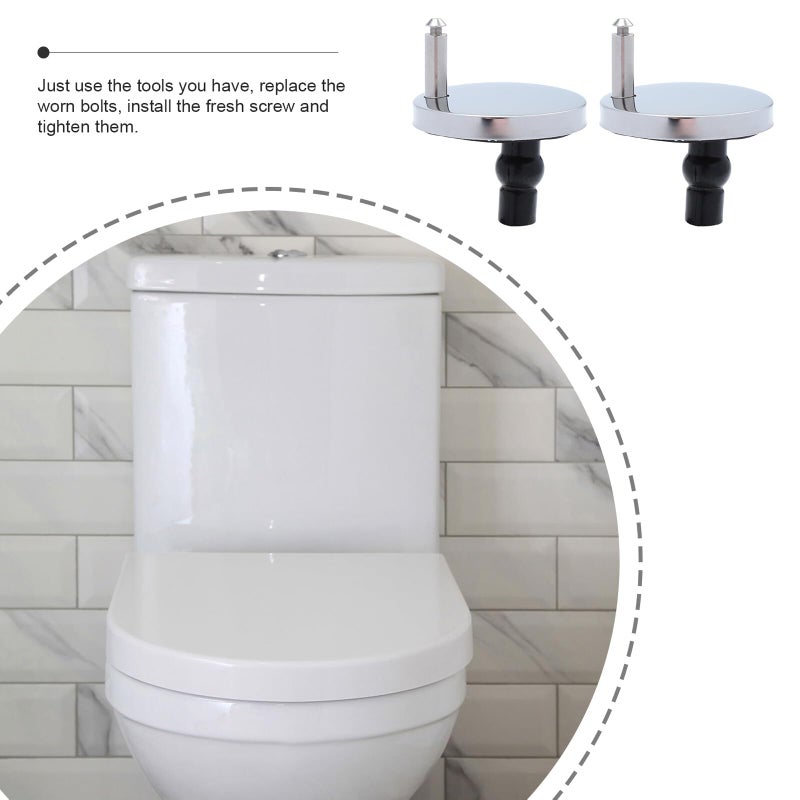 Toilet Seat Fixing Kit With Expansion Bolts Rubber Pads Top Mount Hinges For Easy Installation - Image 4