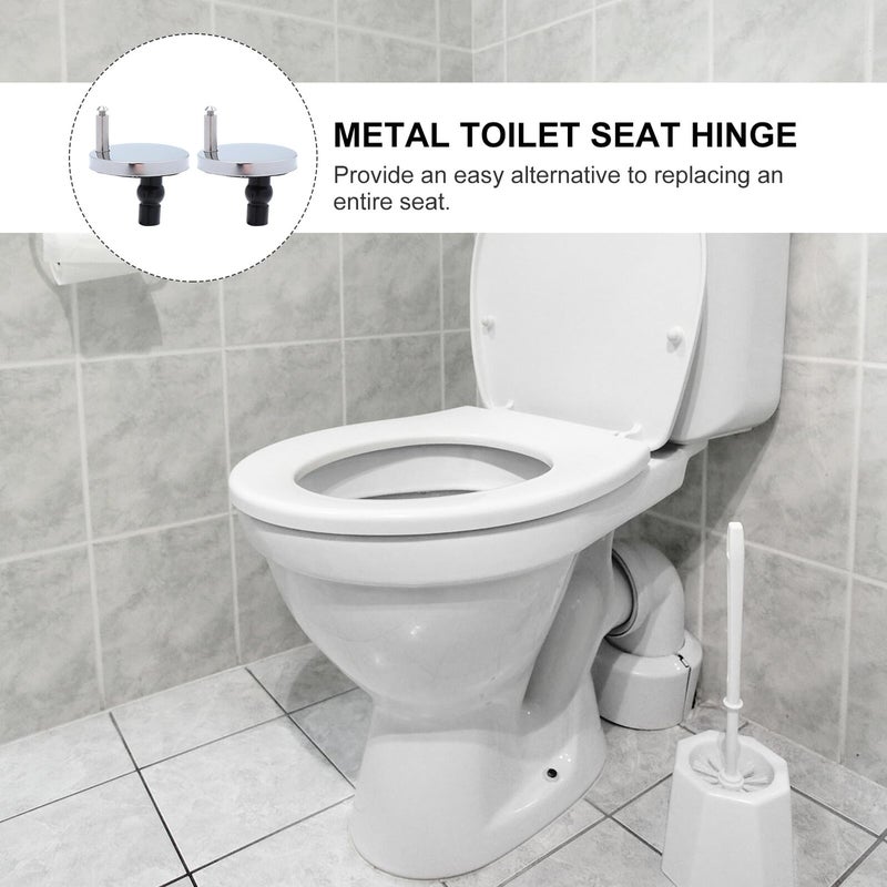Toilet Seat Fixing Kit With Expansion Bolts Rubber Pads Top Mount Hinges For Easy Installation - Image 5