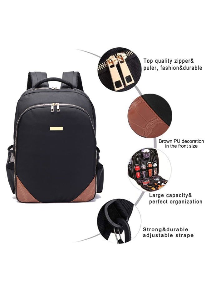 MAXPAND Travel Bag for Clippers and Supplies Hairstylist Backpack for Tools Barber Clipper Bag for Hairdresser with PU(with Brown PU), 19 inches - Image 4