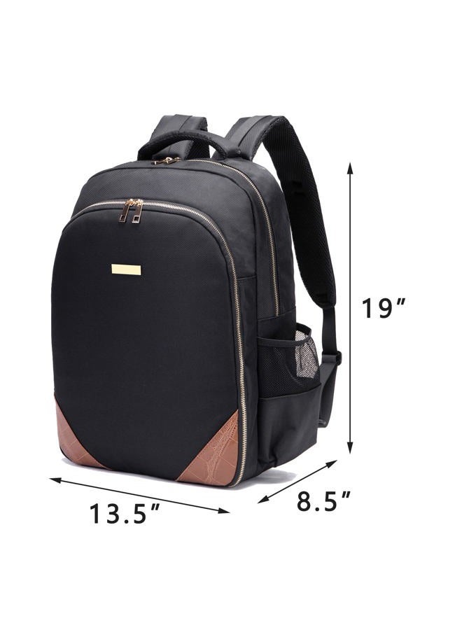 MAXPAND Travel Bag for Clippers and Supplies Hairstylist Backpack for Tools Barber Clipper Bag for Hairdresser with PU(with Brown PU), 19 inches - Image 3