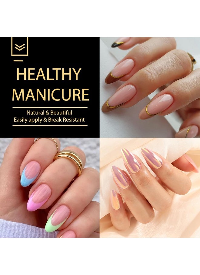 UNA GELLA - Almond Gel X Nail Tips 600 Pcs Prefiled Almond Nail Tips Full Cover Nail Tips Press On Nails 12 Sizes Half Matte Clear Fake Soft Gel Nail Tips For Nail Extension Home Diy Salon With Box - Image 1