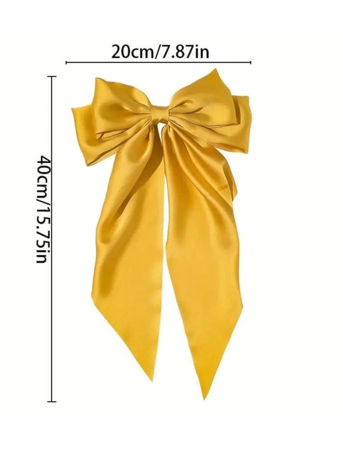 SOTO 4 pieces of women's bow hair accessories, black bow hair with bow hair clips, women's hair accessories, cute accessories, bow bow hair clips (black, white, pink) (4, Mixed color) - Image 3