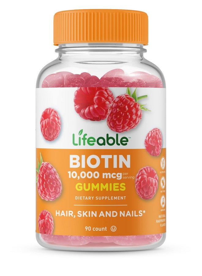 Lifeable Biotin Gummies 10 000Mcg Great Tasting Natural Flavor Supplement Vitamins Vegetarian Gmo Free Chewable For Beautiful & Glamorous Hair And Nails Growth For Men Women Teens 90 Gummies - Image 2