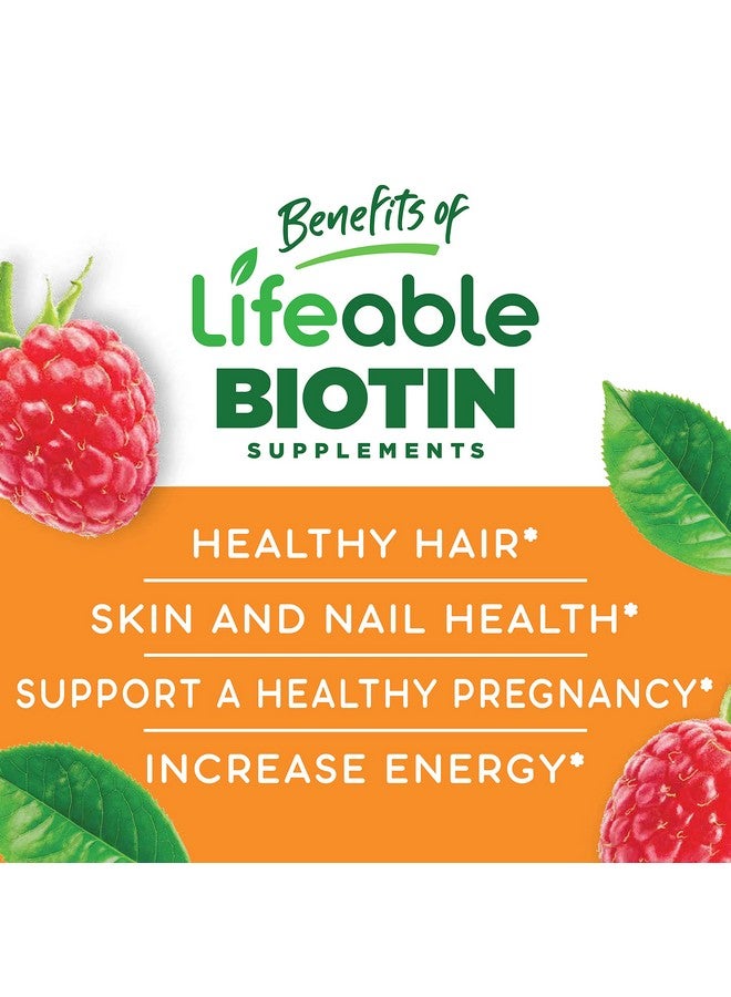 Lifeable Biotin Gummies 10 000Mcg Great Tasting Natural Flavor Supplement Vitamins Vegetarian Gmo Free Chewable For Beautiful & Glamorous Hair And Nails Growth For Men Women Teens 90 Gummies - Image 4