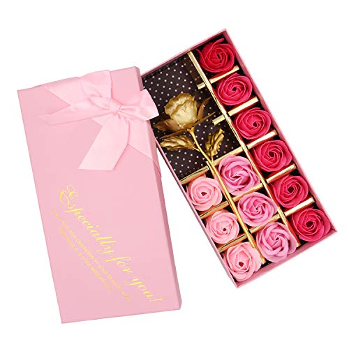 Rotumaty Floral Scented Bath Soap Rose Flower Petals Plant Essential Oil Rose Soap Set Best Gifts for Her Women Girls Mom Lover Birthday Valentine Christmas 12 PCSPink - Image 2