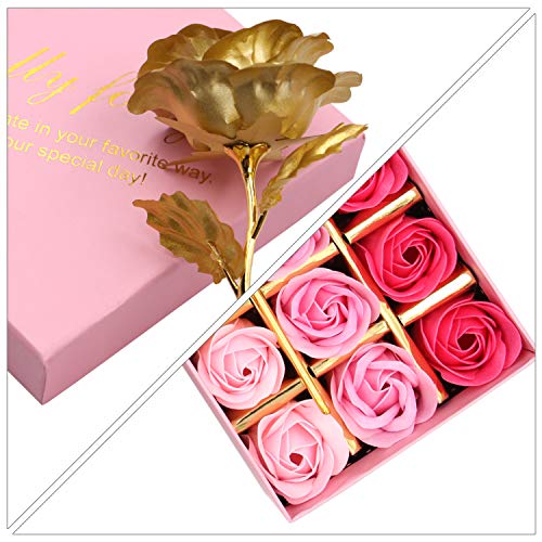 Rotumaty Floral Scented Bath Soap Rose Flower Petals Plant Essential Oil Rose Soap Set Best Gifts for Her Women Girls Mom Lover Birthday Valentine Christmas 12 PCSPink - Image 5