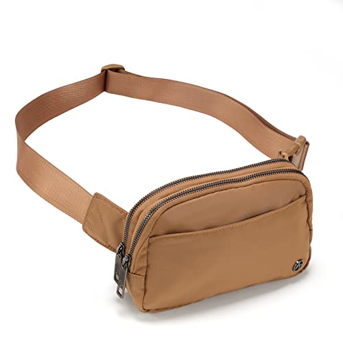 Pander Everywhere Belt Bag for Women, 5 Zipper Pockets Nylon Crossbody Fanny Pack Purse (Caramel Burnt). - Image 1