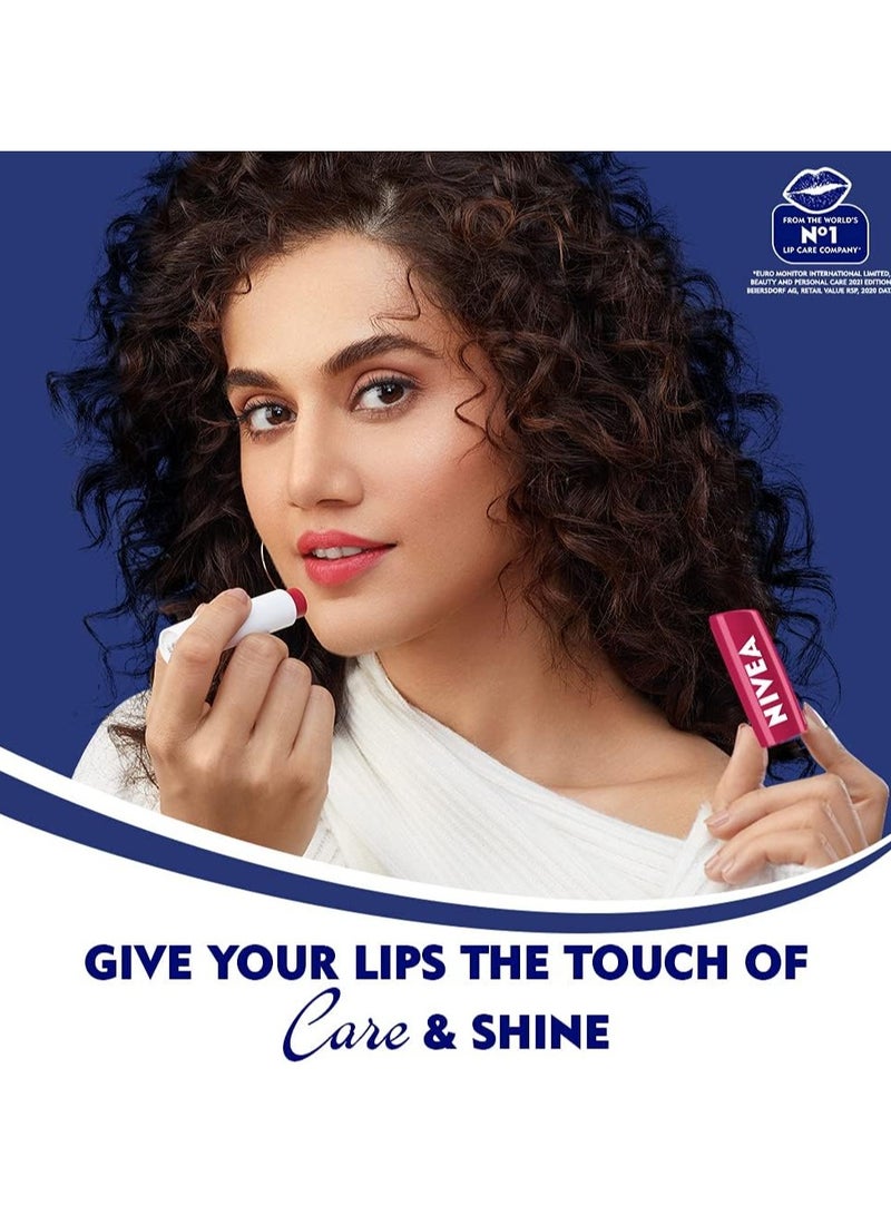 Nivea Lip Care Fruity Shine Cherry, 4.8gm - Image 3