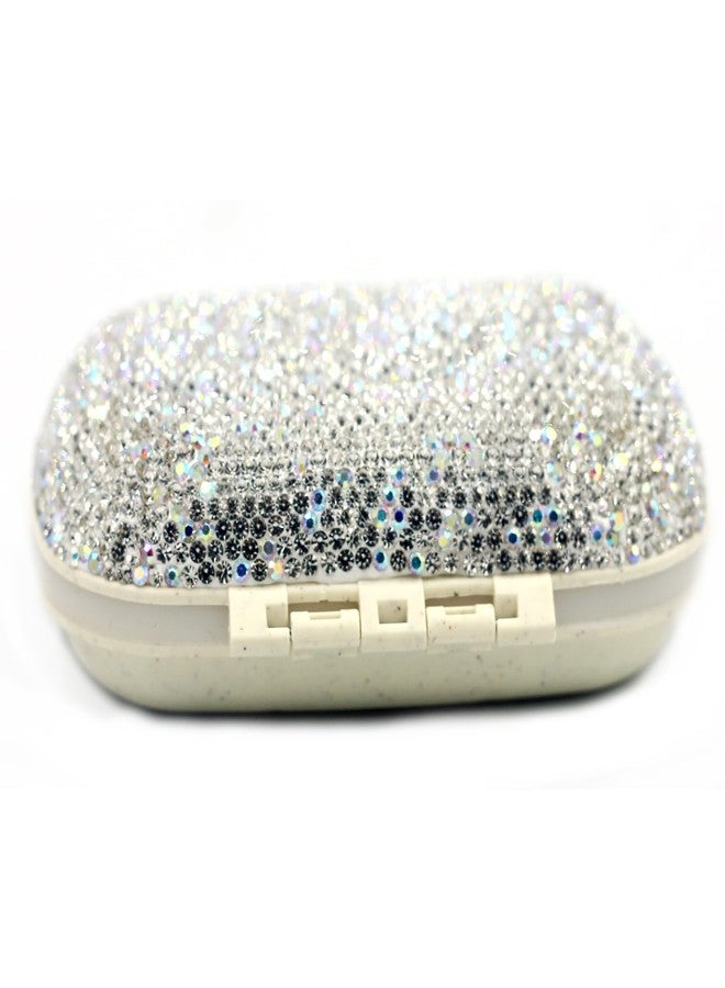 Bestbling Bling Sparkling Portable 8-Compartment Waterproof Pill Organizer Box - Portable Pill Organizer Travel Case, Compact Pill Box and Pill Holder for Travel and Everyday Use (Silver - Image 3
