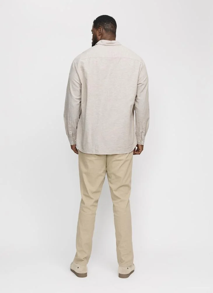 JACK & JONES Solid Regular Fit Full Sleeve Shirt